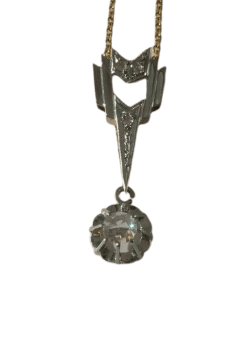 Pendentif Art Déco - Pendentif flèche en or jaune, or blanc et diamants 58 Facettes
