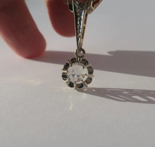 Pendentif Art Déco - Pendentif flèche en or jaune, or blanc et diamants 58 Facettes