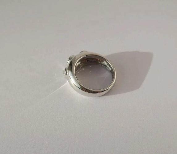 Bague 51 Bague jonc trilogie en or blanc et diamants 58 Facettes