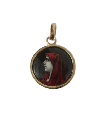 Pendentif Fabiola - Pendentif en or jaune et émail de Limoges 58 Facettes