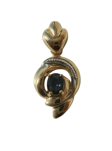 Pendentif Pendentif cœur bicolore en or 18 carats et saphir 58 Facettes