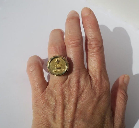 Bague 52 Augis - Bague Médaille d’Amour en or jaune 58 Facettes