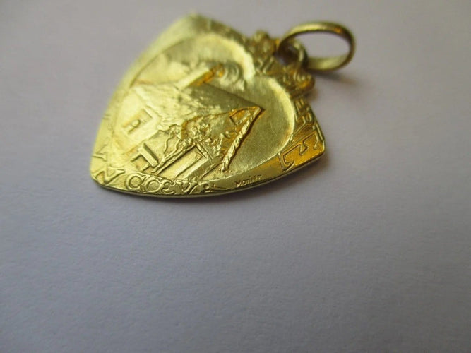 Pendentif Émile Monier - Pendentif cœur Art Nouveau en or jaune 58 Facettes