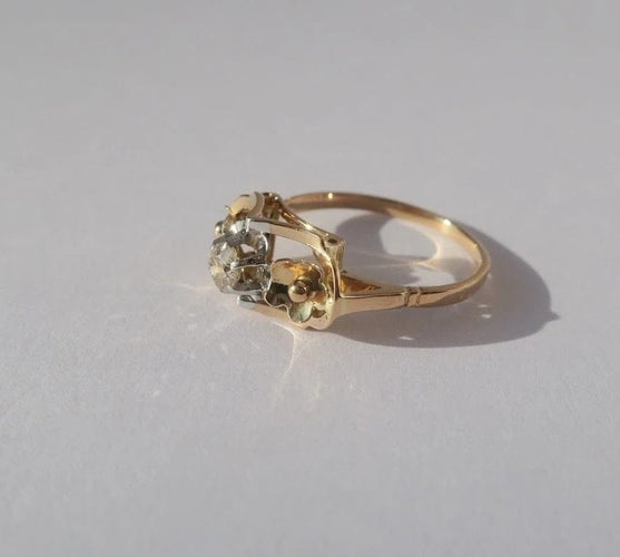 Bague 51 Art Déco - Bague en or bicolore et diamant 58 Facettes
