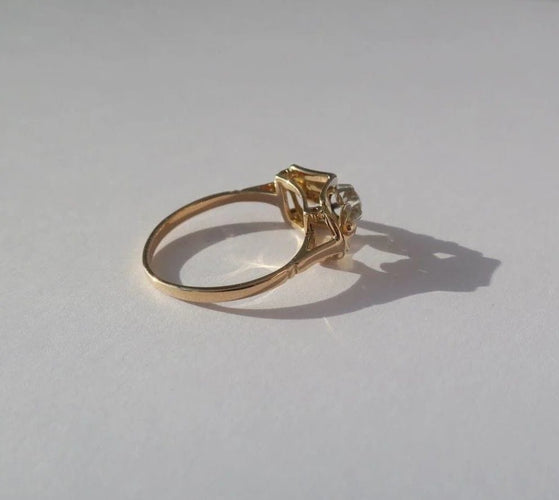 Bague 51 Art Déco - Bague en or bicolore et diamant 58 Facettes
