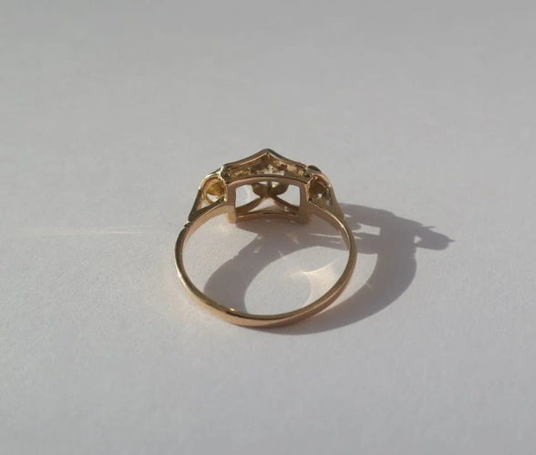 Bague 51 Art Déco - Bague en or bicolore et diamant 58 Facettes