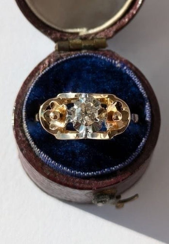 Bague 51 Art Déco - Bague en or bicolore et diamant 58 Facettes