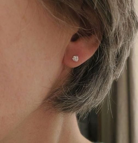 Boucles d'oreilles Boucles d'oreilles diamants 0,50 ct en or blanc 58 Facettes
