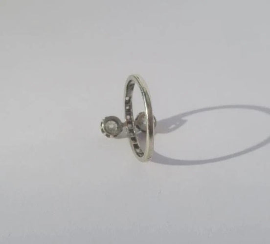 Bague 50 Belle Époque - Bague Toi et Moi en or blanc, platine et diamants 58 Facettes