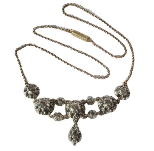 Collier Rivière d’Arles - Collier provençal XIXe en or rose, argent et diamants 58 Facettes