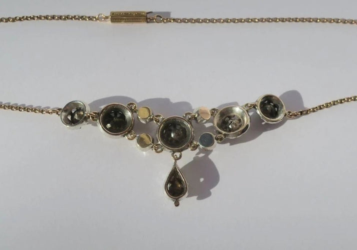 Collier Rivière d’Arles - Collier provençal XIXe en or rose, argent et diamants 58 Facettes