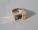 Bague 50 Bague Tank Art déco années 1940 en or rose 18 ct et platine 58 Facettes