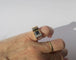 Bague 50 Bague Tank Art déco années 1940 en or rose 18 ct et platine 58 Facettes
