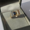 Bague 50 Bague Tank Art déco années 1940 en or rose 18 ct et platine 58 Facettes