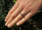 Bague 55 Art Nouveau - Bague solitaire en or rose, platine et diamants 58 Facettes