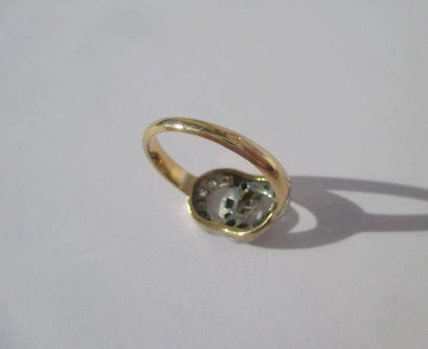 Bague 51 Bague de promesse en or jaune et blanc, diamants et saphirs 58 Facettes