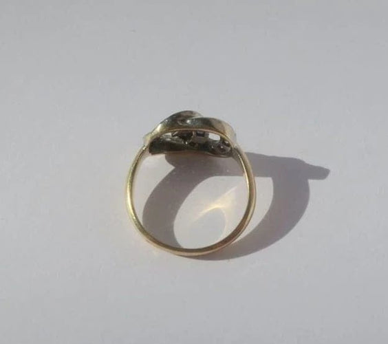 Bague 51 Bague de promesse en or jaune et blanc, diamants et saphirs 58 Facettes