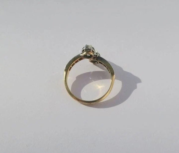 Bague 52 Belle Époque - Bague Toi et Moi en or rose, platine et diamants 58 Facettes