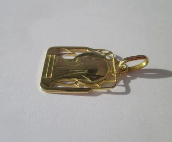 Pendentif Médaille Art déco - Pendentif Vierge Marie en or jaune 58 Facettes