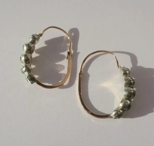 Boucles d'oreilles Boucles d’oreilles poissardes 1798-1809 en or rose et argent 58 Facettes