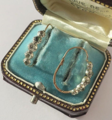 Boucles d'oreilles Boucles d’oreilles poissardes 1798-1809 en or rose et argent 58 Facettes