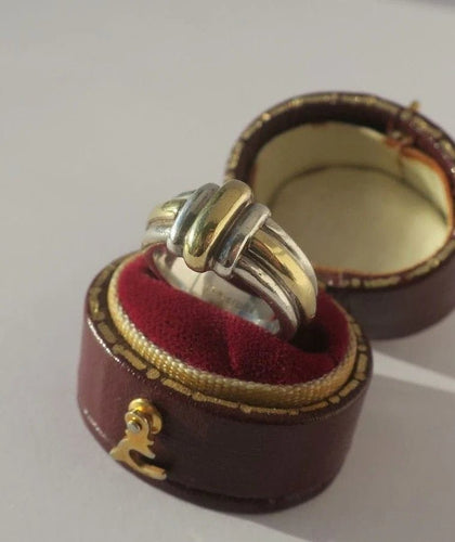 Bague 47 Christofle - Bague jonc godrons en or 18 carats et argent 58 Facettes