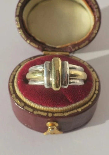 Bague 47 Christofle - Bague jonc godrons en or 18 carats et argent 58 Facettes