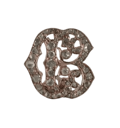 Pendentif Pendentif monogramme C B pavé de diamants en or rose 18 carats 58 Facettes