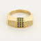 Bague 62 Premiers Joyaux - Bague tank en or jaune 18k sertie de diamants et pierres précieuses 58 Facettes