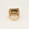 Bague 54 Bague en or rose 18k avec quartz fumé et diamants 58 Facettes