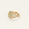 Bague 56 Bague chevalière en or rose 18k pavée de diamants 58 Facettes