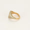 Bague 56 Bague chevalière en or rose 18k pavée de diamants 58 Facettes