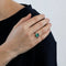 Bague 48.5 Bague en platine 950 avec tourmaline bleue-verte 4,15 ct et diamants 58 Facettes