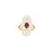Bague 52.5 Bague style Art déco en or jaune et platine, diamants et rubis 58 Facettes