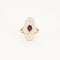 Bague 52.5 Bague style Art déco en or jaune et platine, diamants et rubis 58 Facettes