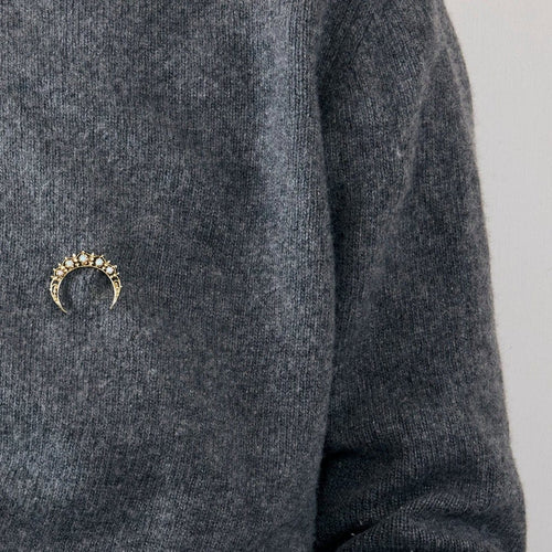 Broche Broche ancienne lune en or jaune 14k et opales 58 Facettes