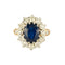 Bague 52 Bague pompadour saphir 3,33 carats et diamants en or jaune et platine 58 Facettes