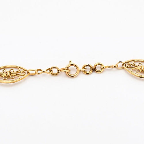 Collier Chaîne filigrane vintage en or jaune 18 carats 58 Facettes P20L5