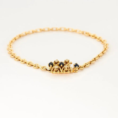 Bracelet Bracelet torsadé en or jaune 18 carats, saphirs et diamants 58 Facettes