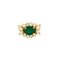 Bague 53.5 Bague panier vintage en or jaune 18 carats, émeraude et diamants 58 Facettes