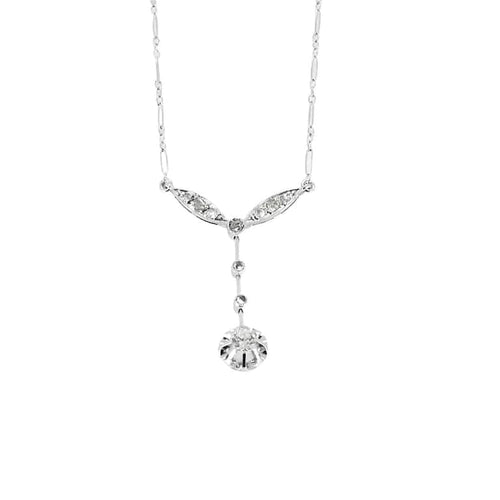 Collier Collier ancien en or blanc 18 carats et diamants 58 Facettes