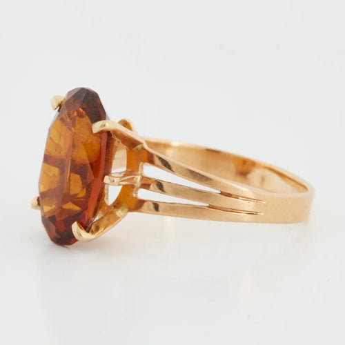 Bague 61 Bague en or jaune 18 carats sertie d’un quartz fumé 58 Facettes RÉF 9050/19