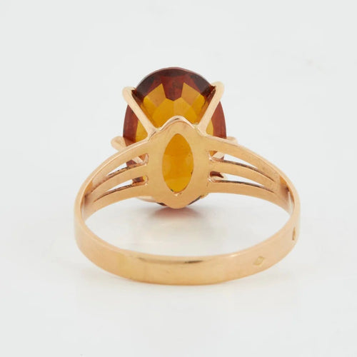 Bague 61 Bague en or jaune 18 carats sertie d’un quartz fumé 58 Facettes RÉF 9050/19