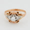 Bague 52 Bague en or rose et blanc 18 carats avec diamants 58 Facettes RÉF 11048/19