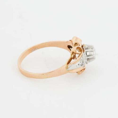 Bague 52 Bague en or rose et blanc 18 carats avec diamants 58 Facettes RÉF 11048/19