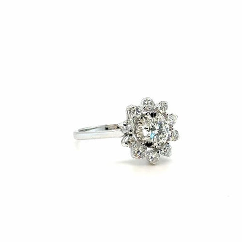 Bague 58 Bague marguerite en or blanc 18 carats et diamants 58 Facettes 1.0000304/2