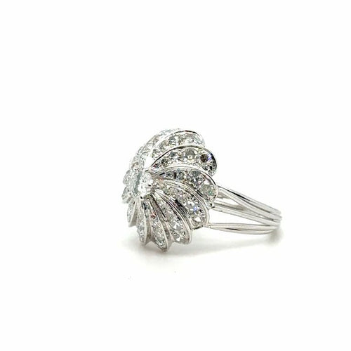 Bague 52 Bague fleur en or blanc 18 carats et diamants 58 Facettes 1.0000435/3