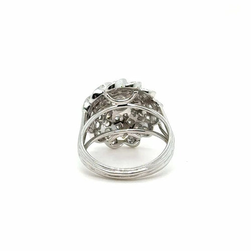 Bague 52 Bague fleur en or blanc 18 carats et diamants 58 Facettes 1.0000435/3