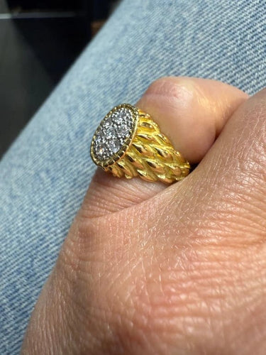 Bague 47 Bague serpent vintage en or jaune 18 carats et diamants 58 Facettes 6104/13