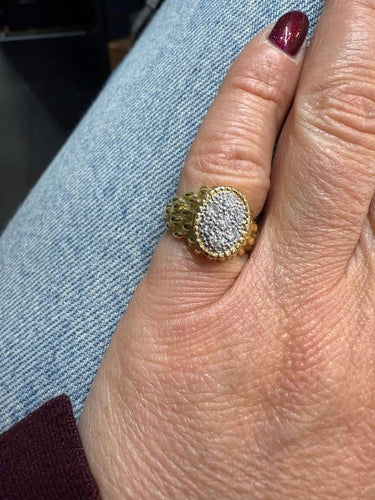 Bague 47 Bague serpent vintage en or jaune 18 carats et diamants 58 Facettes 6104/13